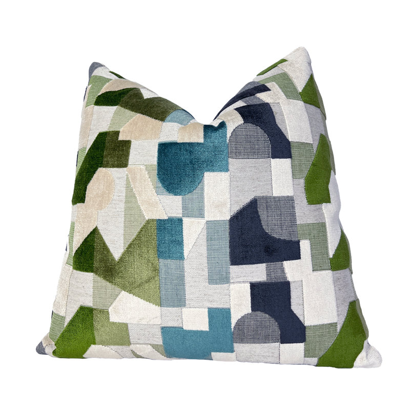 Housse de coussin Geodream, Vert géométrique, H 22 po x l 22 po