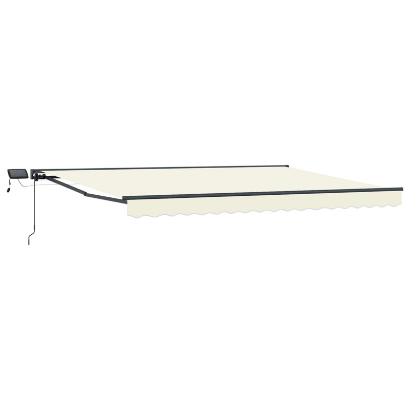 vidaXL Polyester Retractable Patio Awning, 165cm H x 500cm W x 300cm D, Cream/Black
