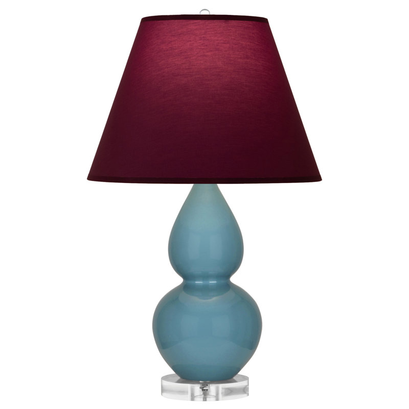 Petite lampe d'appoint à double gourde, Prune / lavande, Bleu clair