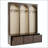 Arched Wooden Hall Tree with 8 Hooks and Drawers-4629176