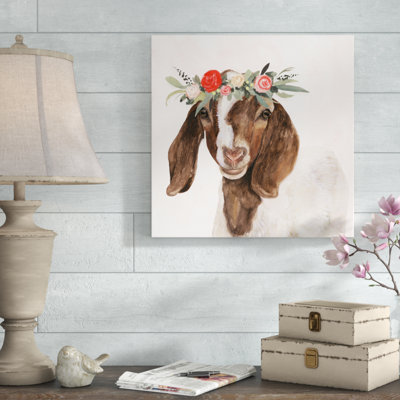 Garden Goat II by Victoria Borges - Wrapped Canvas Painting