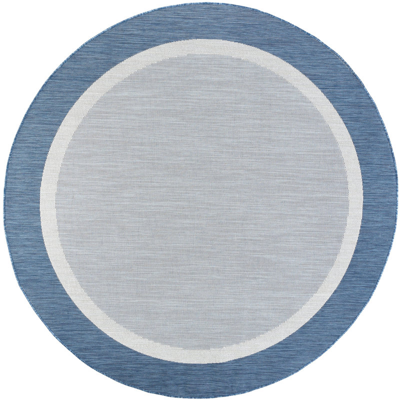 Tapis intérieur / extérieur rayé tissé à la machine Dewolf, Rond 5 pi 3 po
