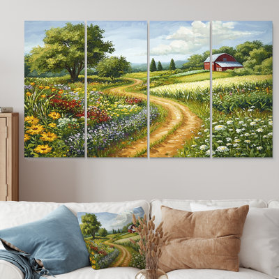 «Green and Yellow Landscape Farm Fresh I», ensemble de reproductions d'art mural