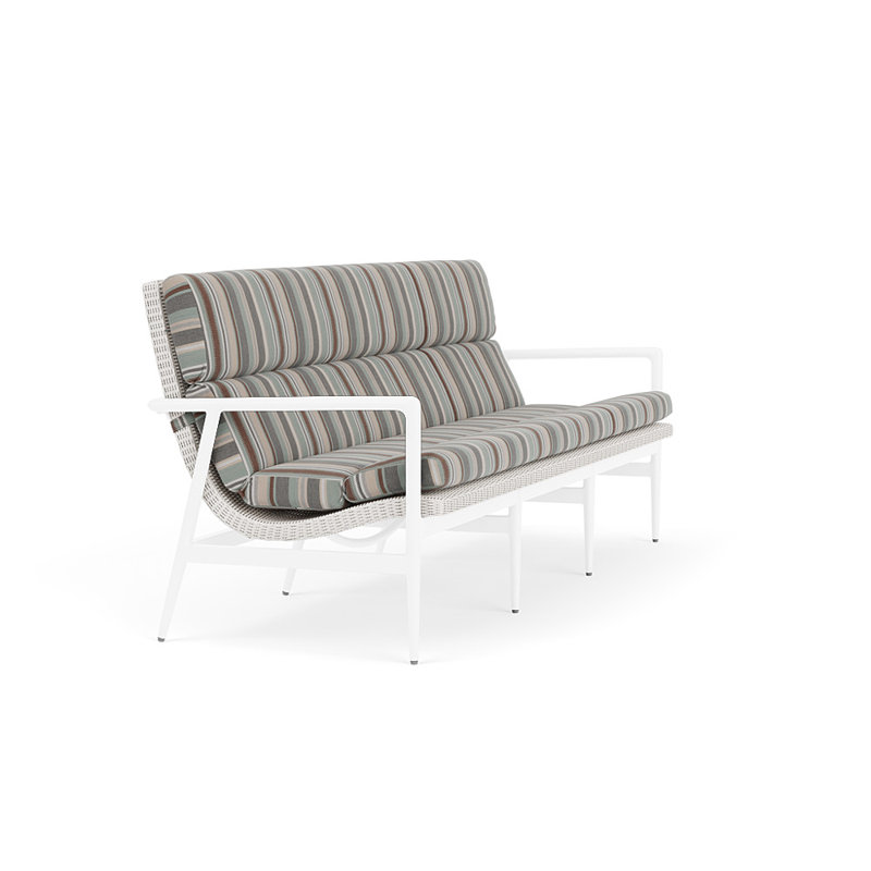 Cascade Outdoor 3 - Seat Patio Sofa, Lima Heron, White