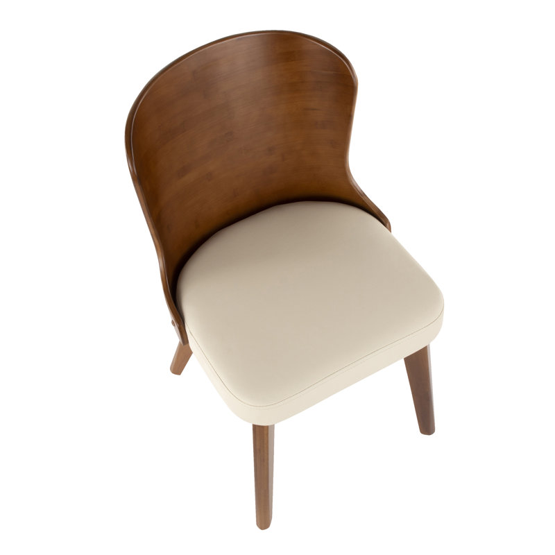 Kristofer 18'' H Faux Leather Upholstered Side Chair, Cream Faux Leather