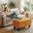 Rectangular Storage Ottoman Bench With Hinged Lid, Faux Leather Footrest For Living Room, Bedroom, Entryway, Orange, 28.5"X19"X17.5"-2138564176