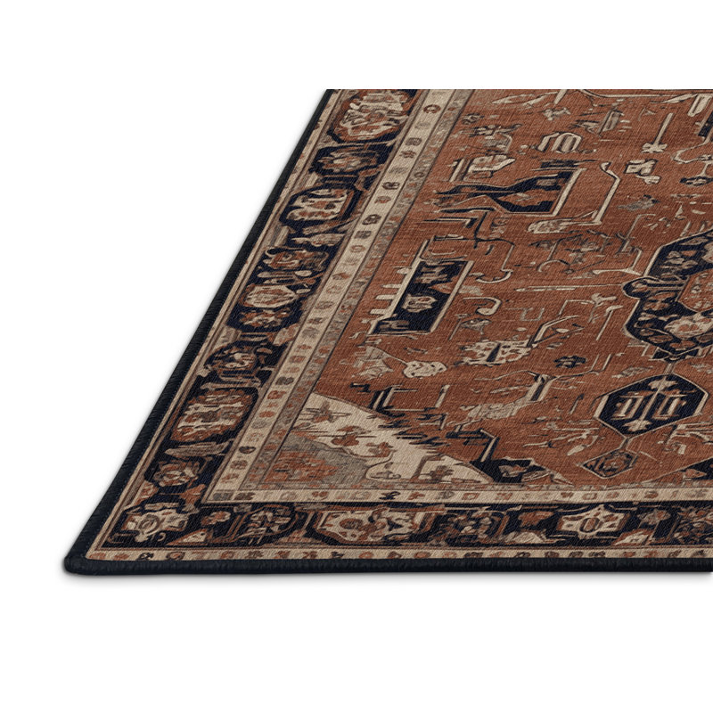 Tapis brun lavable à la machine, Carré 8 pi