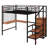 Loft Bed With Desk And Metal Grid, Stylish Metal Frame Bed With Lateral Storage Ladder And Wardrobe-116706025-101515702