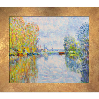 «Autumn on the seine at Argenteuil» par Claude Monet, peinture sur toile encadrée