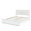 Cadre de lit plateforme Queen Size avec tête de lit design élégante, lit plateforme moderne avec sommier à lattes en bois, aucun sommier requis, montage facile, blanc-618849020