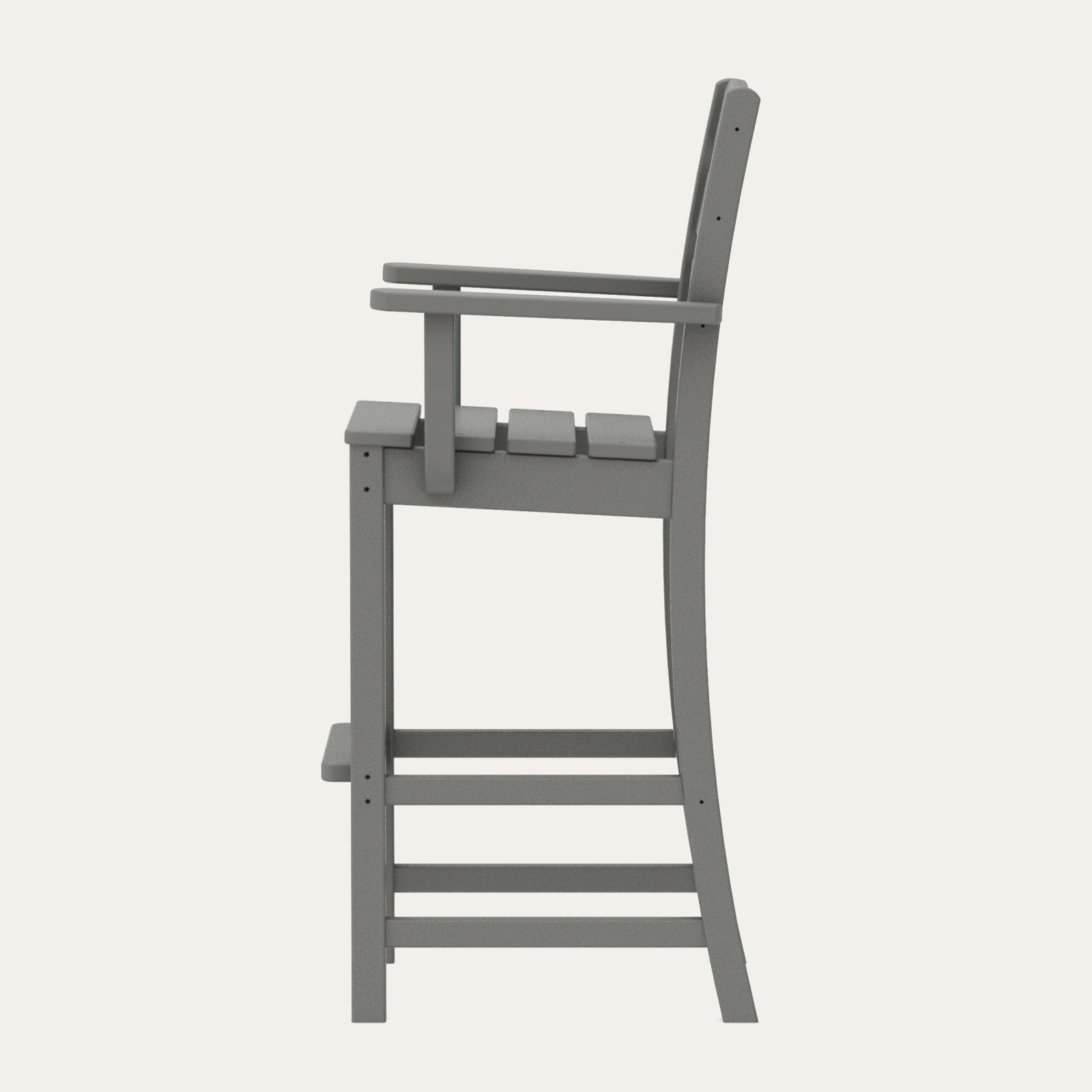 POLYWOOD® Lakeside Arm Patio Bar Stool, Slate Gray