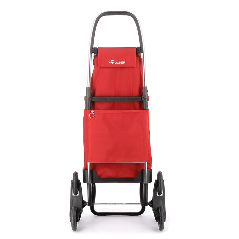 Shopping Trolley Rolser I-Max MF 6 Wheel Stair Climber Foldable, Red