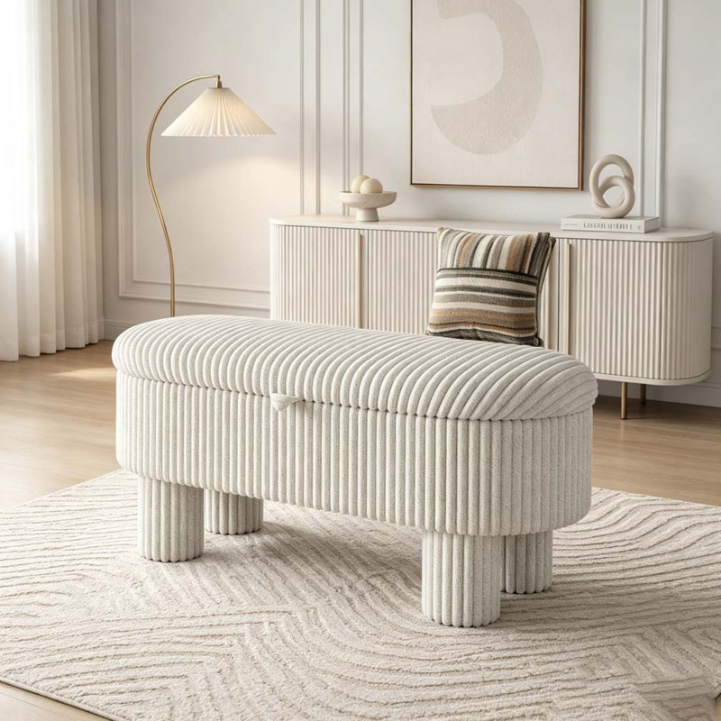 Banc rembourré Modern, Beige