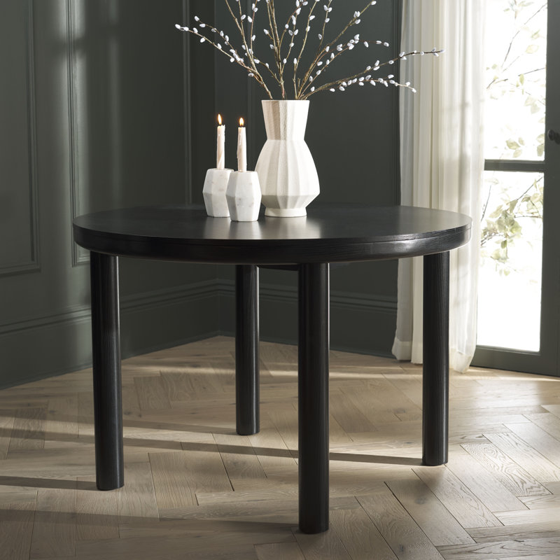 Detroitee Round Dining Table, Black