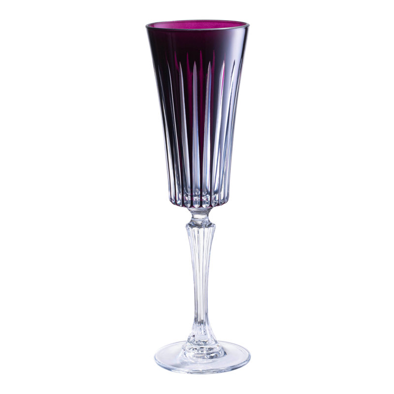 Flûtes à champagne colorées - Ensemble de verres à flûte mauve - 6 à 7 oz - Fabriqué en Europe, Améthyste