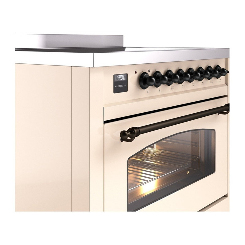 ILVE Nostalgie II 36 in Induction Range, Antique White/Bronze