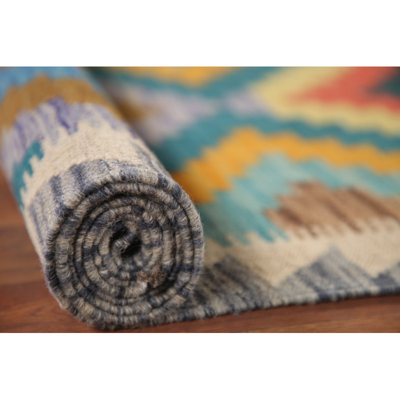 Tapis de couloir en laine South Western Kilim 3 x 10