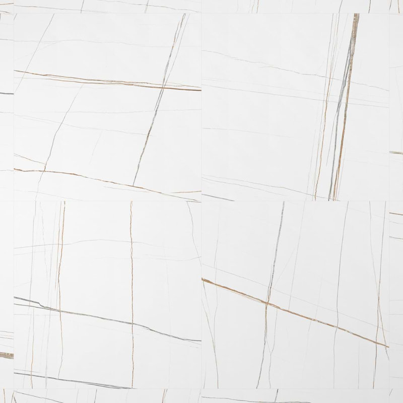 Minera 48X48 Marble Look Polished Porcelain Tile, Blanco White