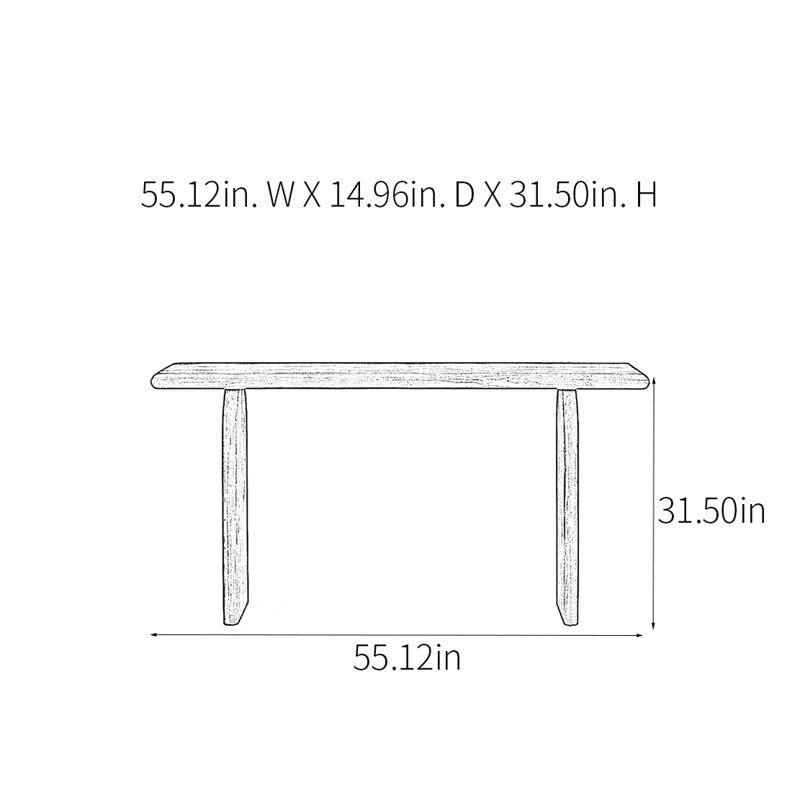 Console Retro Minimalist Art, H 31,5 po x l 55,12 po x P 14,96 po