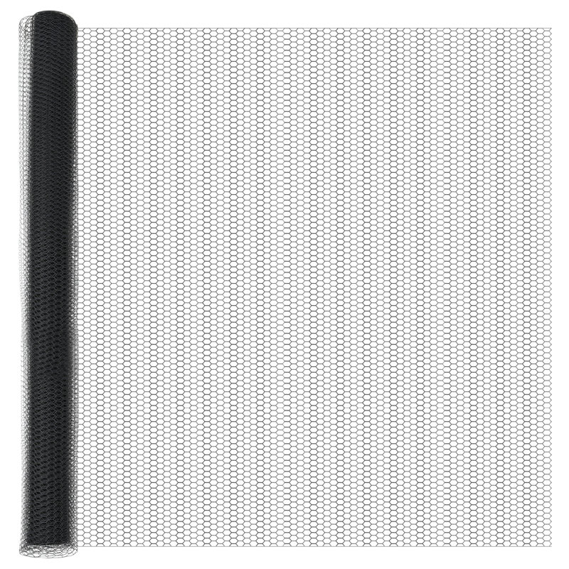 Hexagon Fence Grey Steel, 150cm H x 5000cm W