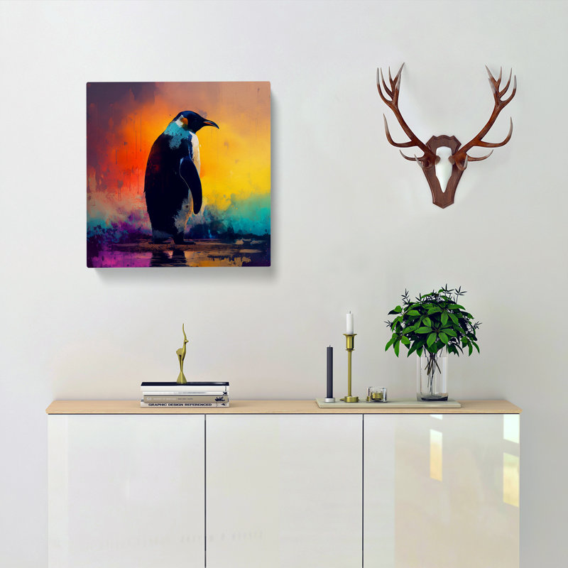 Penguin Impressionism - No Frame Print, 35cm H x 35cm W x 3cm D