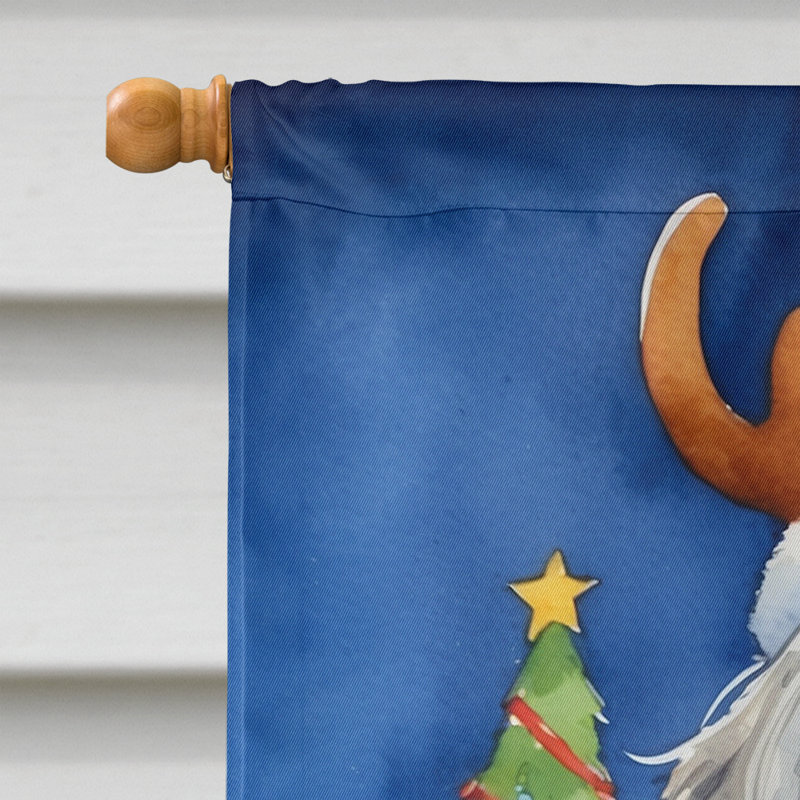 Drapeau de Noël maison de renne, Colley barbu