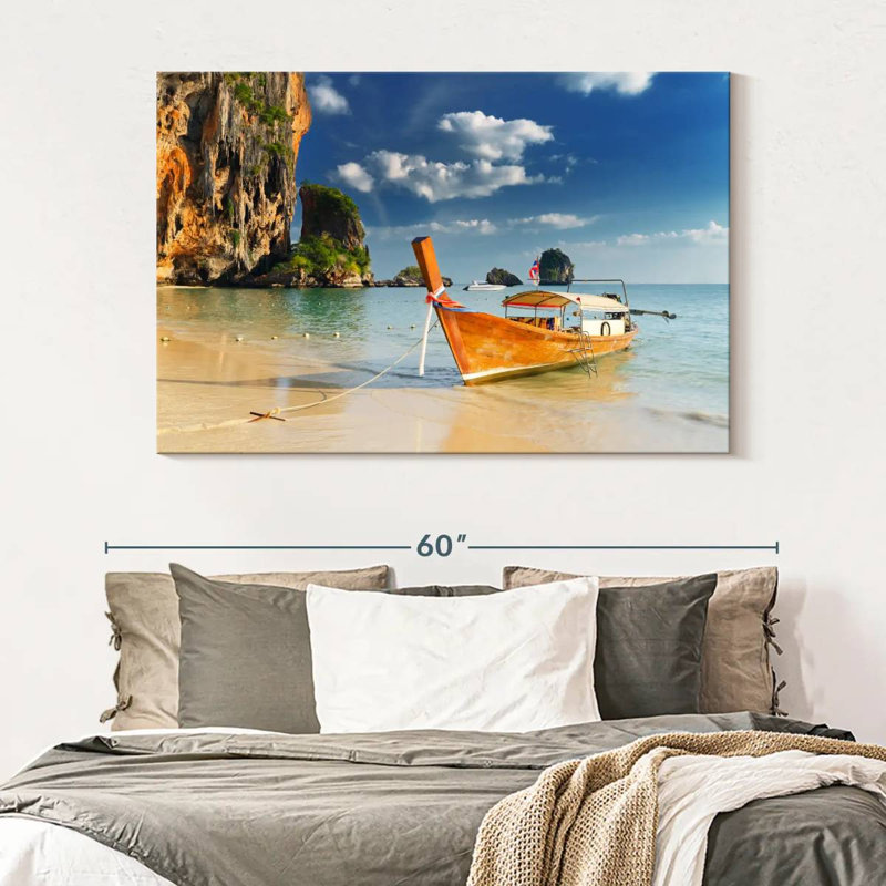 Mehar Boat At Railay Beach, 34" H x 51" W