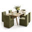 Ensemble de table de salle à manger extensible de 244 cm (96 po) avec 6 chaises de salle à manger rembourrées en chenille et à roulettes-129877410-129877412