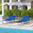 Folding Chaise Lounge Pool Chair, Patio Sun Tanning Chair, Outdoor Lounge Chair With 4-Position Reclining Back, Breathable Mesh Seat For Beach, Yard, Patio, Blue-1139079192-1139079193