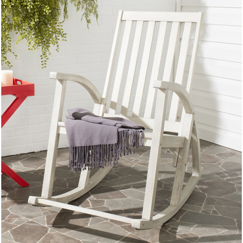 Chaise berçante Bross, Blanc délavé