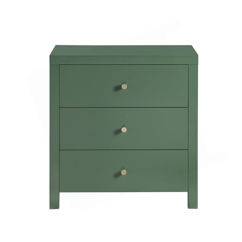 Table de chevet 3 tiroirs Nevarre, Vert antique