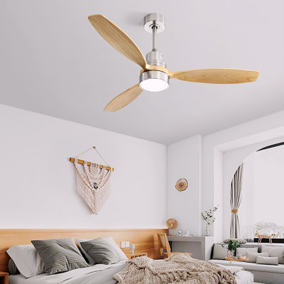 Low Profile 52 Inch Integrated LED Ceiling Fan With Light Kit And Remote Control For Living Room