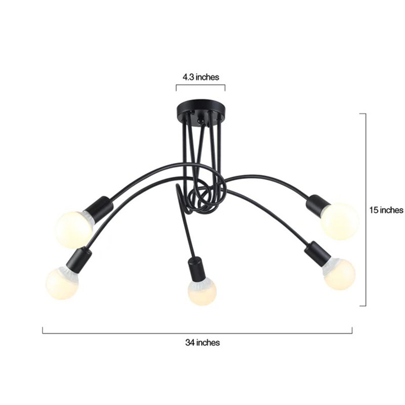 Plafonnier encastré 5 lumières 34 po Marvyn