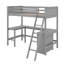Lit mezzanine simple avec tablettes et bureau-901652603