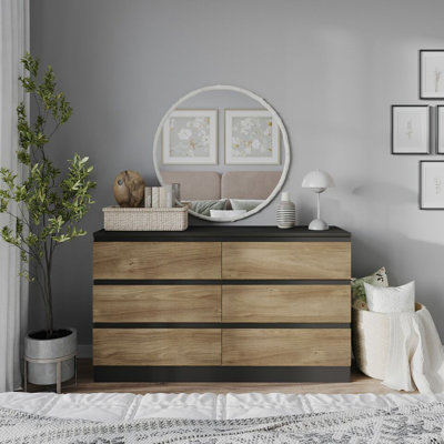 Sreyan Solid Wood 6 - Drawer Rectangle Accent Chest