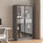 60.6" Freestanding Glass Door Display Cabinet