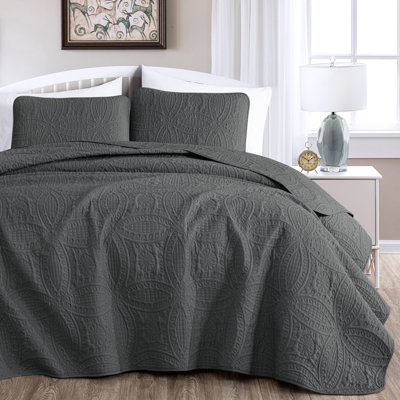 Austin Microfiber Reversible 3-Piece Coverlet / Bedspread Set
