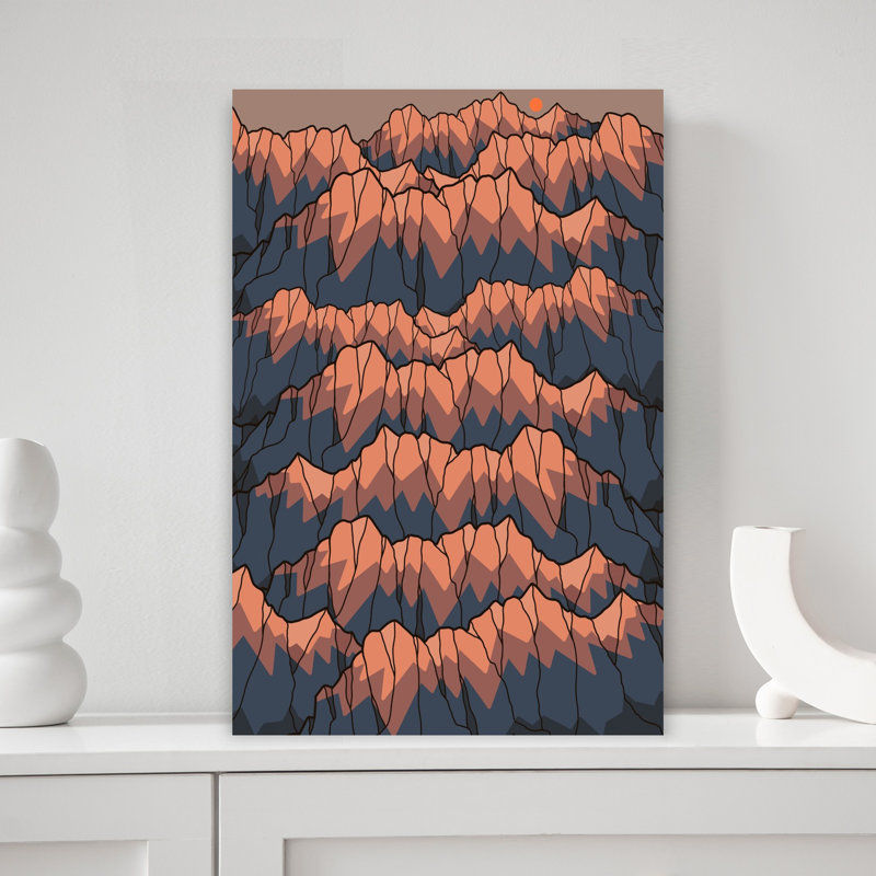 Les montagnes Rocheuses, art mural contemporain abstrait montagne, H 18 po x l 12 po
