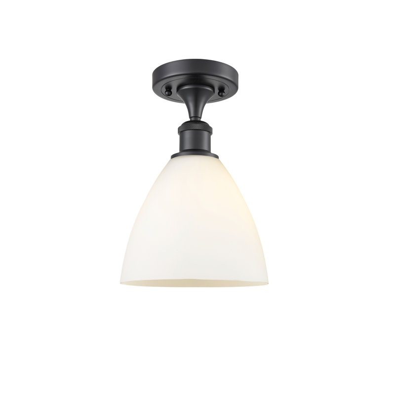 Plafonnier semi-encastré 1 lumière Yenesis, Noir mat, Blanc mat, H 11,25 po x l 7,5 po x P 7,5 po