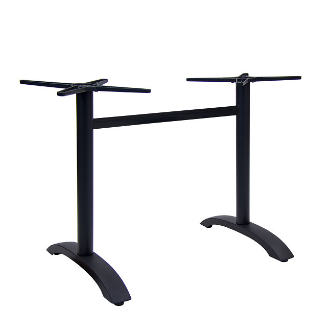 Base en aluminium noir à 26 colonnes x L 26 po x l 24 po à hauteur de table de 28 po pour une utilisation intérieure / extérieure