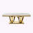 Modern Rectangular Coffee Table with Marble Pattern Top and Stainless Steel Base