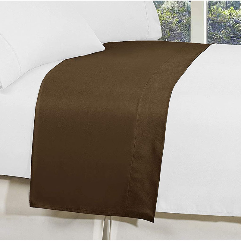 Microfiber Jersey Knit Flat Sheet, Chocolate, Twin/Twin XL Flat Sheet