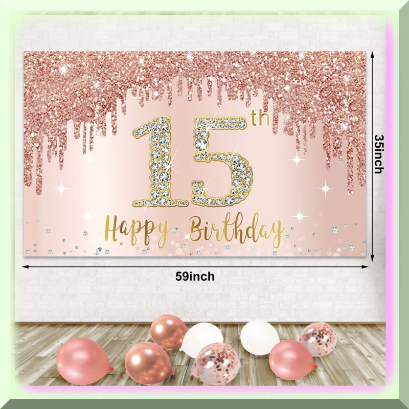 Sparkling Pink Glitter Banner 5 Ft.