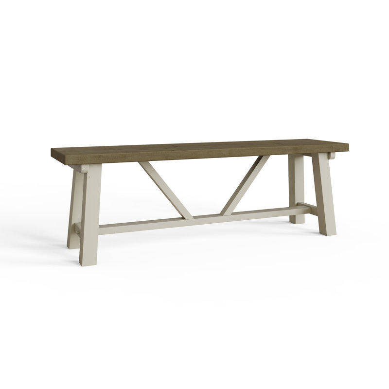 Brents Trestle Base Dining Bench. Solid Reclaimed Pine Wood. 140cm OR 180cm Wide, 24" H x 147" W x 42" D