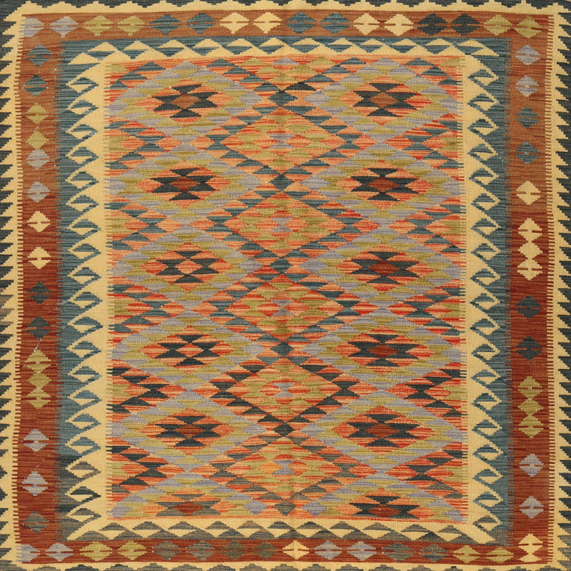 Tapis décoratif brun du Sud-Ouest Zamarripa, Carré 6 pi
