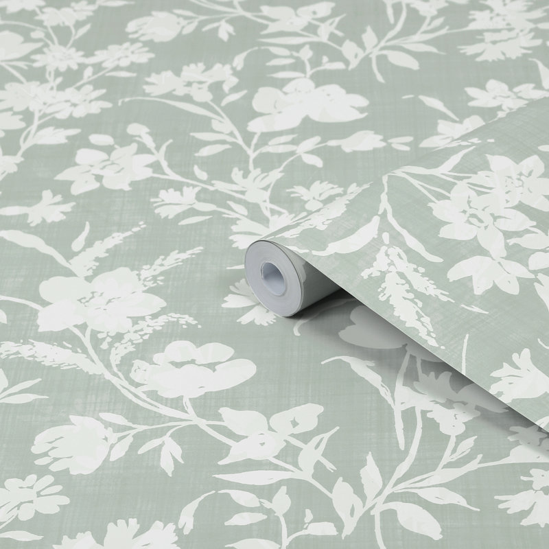 Laura Ashley Rye Wallpaper, Sage Green