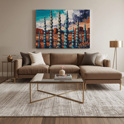 «Southwestern Plants Mormon Tea Plant 170», art mural sur toile mauve