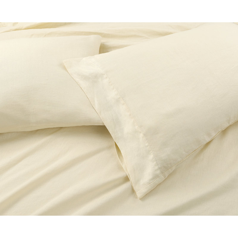 Frazier Linen Sheet Set, California King Sheet Set with 2 Pillowcases, Ivory