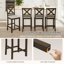 Tabouret de bar rembourré de 26 po en bois massif-397849341-397849089