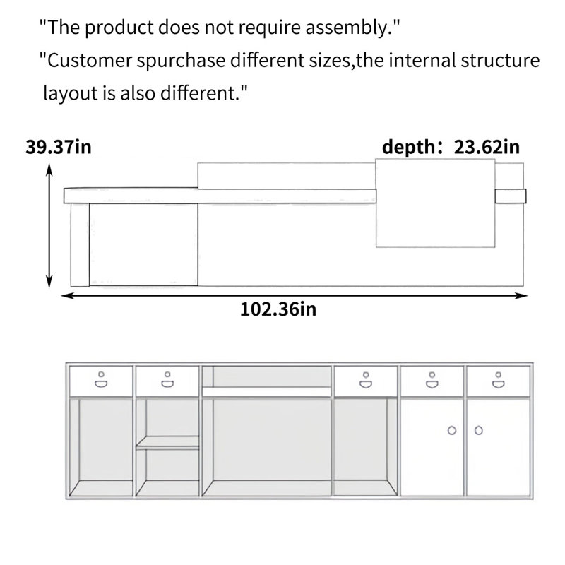 Style Front Desk, Checkout Counter & Computer Desk – Sleek, Functional Design for Commercial Spaces, Black